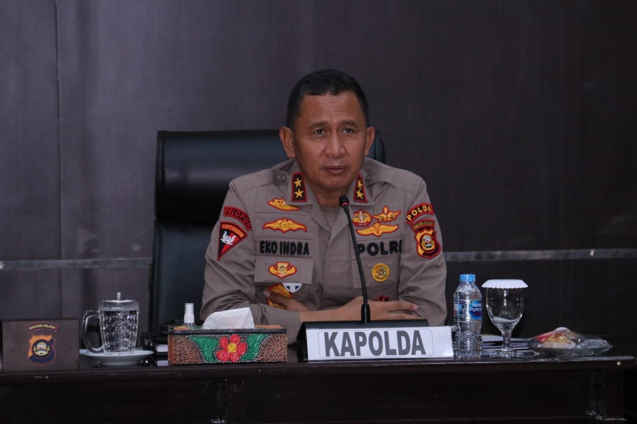 Kapolda Sumsel, Irjen Pol Eko Indra Heri di Gedung Promotor Polda Sumsel, Kamis (5/8/2021).