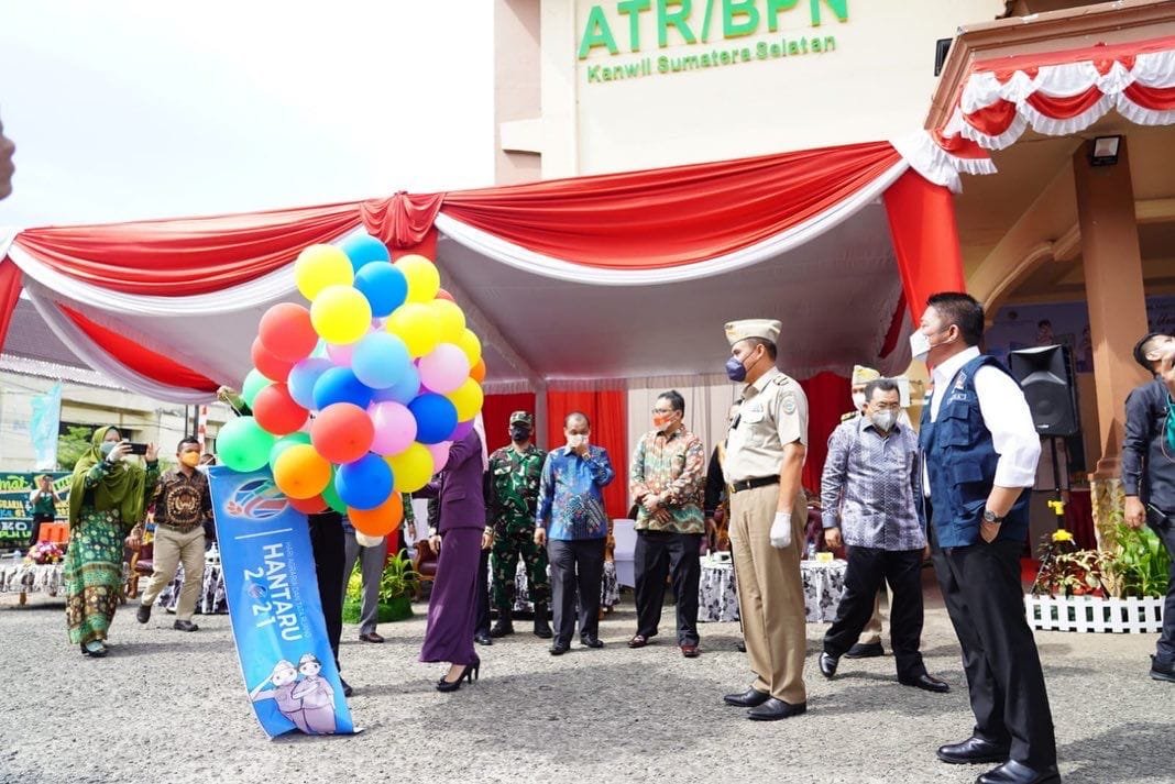 peringatan  Hari Ulang Tahun (HUT) Undang Undang Pokok Agraria (UUPA) ke-61  yang dipusatkan di Halaman Kantor Wilayah Badan Pertanahan Nasional (BPN) Provinsi Sumsel, Kota Palembang, Jum’at (24/9).