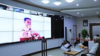 virtual pada  panen raya jagung nusantara yang dilakukan secara serentak se Indonesia bersama menteri pertanian RI Dr H. Syahrul Yasin Limpo