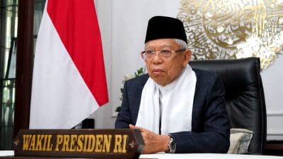 Wakil Presiden (Wapres) Ma'ruf Amin pada  Penganugrahan Penghargaan Paritrana (Paritrana Award) yang diselenggarakan secara daring, Kamis (09/09/2021)