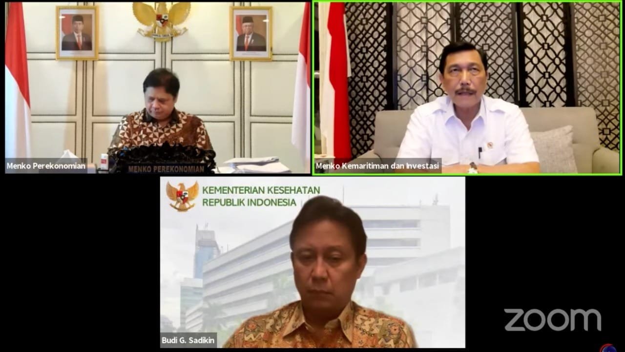 Menteri Koordinator Bidang Kemaritiman dan Investasi (Menko Marves) Luhut Binsar Pandjaitan, dalam Keterangan Pers mengenai Perkembangan Pemberlakukan Pembatasan Kegiatan Masyarakat (PPKM) Terkini, Senin (13/09/2021) malam, secara virtual.