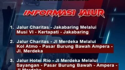 Malam Tahun Baru 2023, Ruas Jalan Kota Palembang di Alihkan