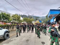 Pastikan Papua Aman, Satgas Yonif Raider 142/kj Sinergi Dengan Polri