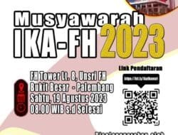 Jalin Silaturahmi, Munas IKA FH Unsri Berlangsung 19 Agustus 2023