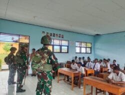 Satgas Pamtas RI-PNG Yonif 141/AYJP Tanamkan Nilai Bela Negara di Kalangan Anak-Anak Papua Sejak Dini