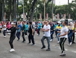 Sekda Edward Candra Bersama Jajaran OPD Sumsel Gelar Senam Kebugaran Jasmani