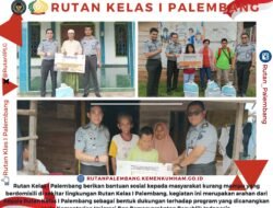 Rutan Kelas I Palembang Salurkan Bansos untuk Masyarakat Kurang Mampu