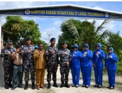 Lanal Palembang Resmikan Kampung Bahari Nusantara IV Desa Upang