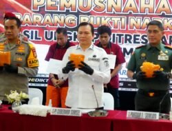 Pangdam II/Sriwijaya Hadiri Pemusnahan Barang Bukti Narkoba di Mapolda Sumsel