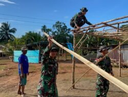 Satgas Yonif 144/JY Wujudkan Kepedulian Lewat Karya Bakti di Perbatasan Papua