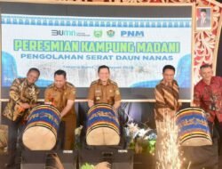 Pj Gubernur Sumsel Resmikan Kampung Madani Pengolahan Serat Daun Nanas di Muara Enim