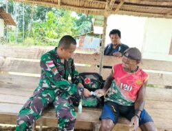 Satgas Yonif 144/JY Gelar Patroli Pelayanan Kesehatan di Perbatasan