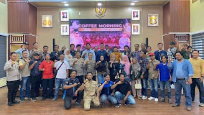 Pererat Hubungan Bersama Insan Pers, Polres OKUS Gelar Coffee Morning