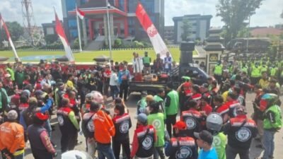 Solidaritas Ojol Sumsel Tersalur Lewat Aksi Damai di Mapolda