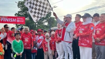 Ribuan Warga Meriahkan Jalan Sehat HUT ke-80 RI di Banyuasin