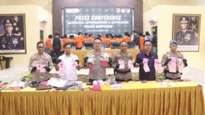 Kapolres Banyuasin Pimpin Rilis Kasus, 44 Pelaku Kejahatan Berhasil Diamankan