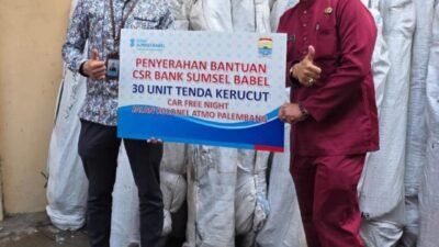 Dukung Car Free Night, Bank Sumsel Babel Percantik Pedestrian Atmo Lewat CSR