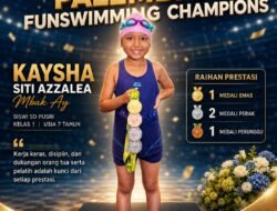 Prestasi Membanggakan, Kaysha Siti Azzalea SD PUSRI Palembang Borong 4 Medali di Ajang Renang WDS Aquatik FunSwimming Champions