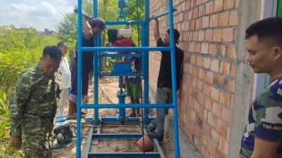 TMMD Kodim 0418/Palembang Kejar Pembangunan Sumur Bor, Penuhi Kebutuhan Air Bersih Pesantren