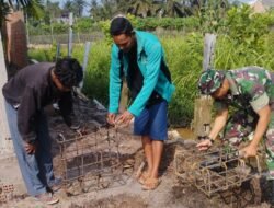 Hari Ke-9 TMMD Ke-129, Satgas Kodim 0418/Palembang Cor Tiang Tower Sumur Bor di Pesantren Minhajul Aulia Mina