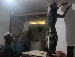 Pelapon dan Plamir Dikerjakan, Rumah Ibu Sumilah Segera Rampung di TMMD Ke-129 Kodim 0418/Palembang