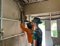 Progres RTLH TMMD Ke- 129 Kodim 0418/Palembang Hampir Rampung, Instalasi Listrik Rumah Fernando Mulai Dipasang
