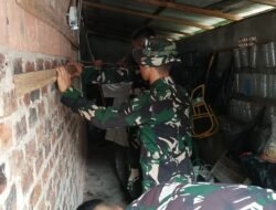 Finishing Rehab Rumah Ibu Sumilah Dikebut, Satgas TMMD Ke- 129 Kodim 0418/Palembang Targetkan Segera Rampung