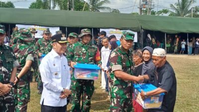 TMMD ke-129, Kodim 0418/Palembang Salurkan 150 Paket Sembako dan Layanan Kesehatan Gratis