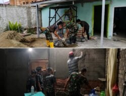 Satgas TMMD Kodim 0418/Palembang Kebut Rehab Rumah Ibu Sumilah, Warga Ikut Bergotong Royong