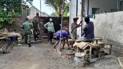 Sumur Bor Rumah Tapis TMMD ke-129 Kodim 0418/Palembang Masuki Tahap Pemasangan Pipa