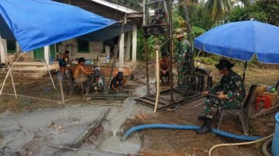 Kejar Sumber Air Bersih, Satgas TMMD Kodim 0418/Palembang Bor Sumur hingga Kedalaman 78 Meter