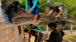 Semangat Gotong Royong Warnai Pembangunan Tower Sumur Bor TMMD Ke-129 di Ponpes Talang Jambe