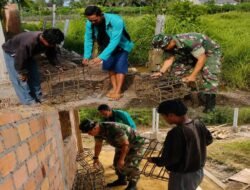 Semangat Gotong Royong Warnai Pembangunan Tower Sumur Bor TMMD Ke-129 di Ponpes Talang Jambe