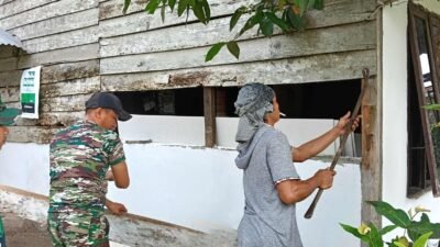 Dinding Kayu Dibongkar, Harapan Baru Ibu Suwarni Mulai Berdiri Lewat TMMD Ke-129 Kodim 0418/Palembang 