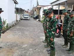 Disiplin Apel Pagi Percepat Pembangunan Mushala TMMD Ke-129 Kodim 0418/Palembang di Talang Jambe