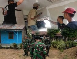 Gotong Royong TNI dan Warga Percepat Penyelesaian RTLH pada Hari Ke-17 TMMD Kodim 0418/Palembang