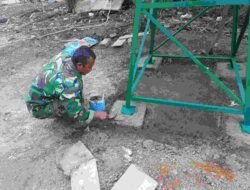Cek Debit Air hingga Rapikan Pondasi Tower Tandon, Satgas TMMD Kodim 0418/Palembang Kebut Penyelesaian Sumur Bor