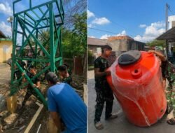 Air Bersih Jadi Prioritas TMMD Kodim 0418/Palembang, Tower Tandon Mulai Dipasang di Talang Betutu