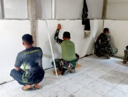 Pelamiran Dinding Jadi Fokus Satgas TMMD Ke- 129 Kodim 0418/Palembang, RTLH Ibu Sriyanti Masuki Tahap Akhir