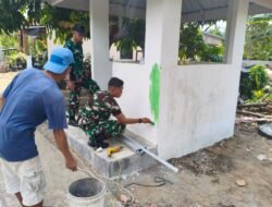 Hari ke-18 TMMD, Satgas Kodim 0418 Percepat Pembangunan Pos Kamling di Talang Jambe