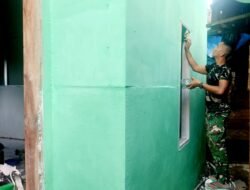 Warna Baru, Wajah Rumah Ibu Sriyanti Berubah Drastis Menjelang Akhir TMMD Ke-129 Kodim 0418/ Palembang 