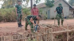 Cerucuk Gelam Jadi Penopang, Satgas TMMD Kodim 0418/Palembang Perkuat Jalan di Talang Jambe