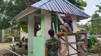 TMMD Ke-129 Kodim 0418/ Palembang Tuntaskan Progres Pos Kamling, Perkuat Pelayanan Publik di Talang Jambe