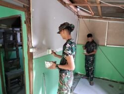 Warna Hijau-Putih Percantik Rumah RTLH, TMMD Kodim 0418/Palembang Hadirkan Hunian Lebih Menawan