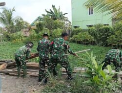 Satgas TMMD Ke-129 Kodim 0418/Palembang Bersihkan Area RTLH Ibu Suarni, Finishing Rumah Layak Huni Kian Dipercepat