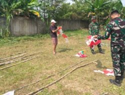 Jelang HUT ke-81 RI, Satgas TMMD ke-129 dan Warga Sulap Lingkungan Jadi Merah Putih