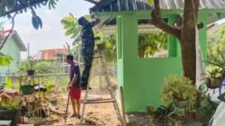 Lisplang Pos Kamling Dikuas Satgas TMMD 0418/Palembang Percepat Finishing Fasilitas Keamanan Warga