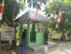 Pos Kamling Talang Jambe Makin Sedap Dipandang, Satgas TMMD Poles Lisplang Hijau