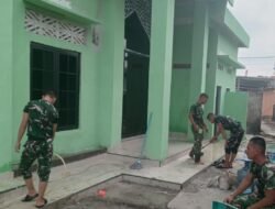 Berpacu dengan Waktu, Satgas TMMD Tuntaskan Sentuhan Akhir Mushola Baitul Maghfurin