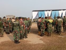 TMMD ke-129 Tinggal Sehari, Satgas Kodim 0418/Palembang Apel dan Cek Lokasi Penutupan